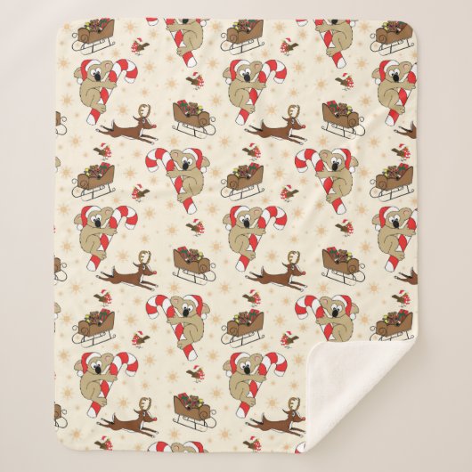 キュートサンタスロスハッピーホリデーズ シェルパブランケット (正面)