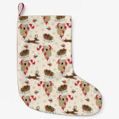 キュートサンタスロスハッピーホリデーズ スモールクリスマスストッキング (正面)