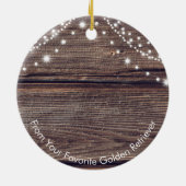 キュートサンタハットゴールデンレトリバークリスマス セラミックオーナメント (裏面)