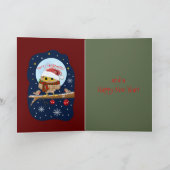 キュートサンタハットフクロウ&カスタム文字 シーズンカード (内部)