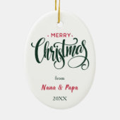 キュートサンタハットベビーゼブラクリスマス セラミックオーナメント (裏面)