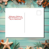 キュートサンタパロットトロピカルビーチクリスマス シーズンポストカード