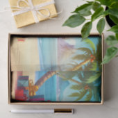 キュートサンタパロットトロピカルビーチクリスマス 薄葉紙 (ギフト)