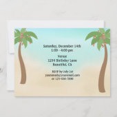 キュートサンタビーチクリスマスホリデー誕生日 招待状 (裏面)