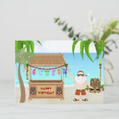 キュートサンタビーチホリデー誕生日招待状 招待状 (スタンド正面)