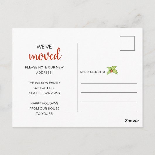 キュートサンタフラミンゴ引っ越しましたホリデームービング ポストカード (裏面)