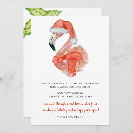 キュートサンタフラミンゴ引っ越しましたムービングホリデー (正面/裏面)
