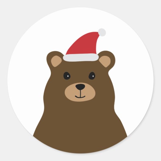 キュートサンタベアークリスマスラベルホリデイ ラウンドシール (正面)