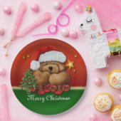 キュートサンタベアークリスマス紙プレート ペーパープレート (パーティー)