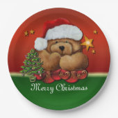 キュートサンタベアークリスマス紙プレート ペーパープレート (正面)