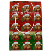 キュートサンタベアーミディアムクリスマス抱き枕2 ミディアムペーパーバッグ (正面)