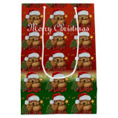 キュートサンタベアーミディアムクリスマス抱き枕2 ミディアムペーパーバッグ (裏面)