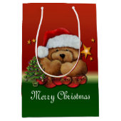 キュートサンタベアーミディアムクリスマス抱き枕 ミディアムペーパーバッグ (正面)