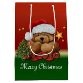 キュートサンタベアーミディアムクリスマス抱き枕 ミディアムペーパーバッグ (裏面)