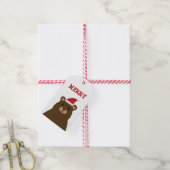 キュートサンタベアーメリークリスマスラベルホリデー ギフトタグ (より糸付き)