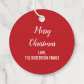 キュートサンタベアーメリークリスマスラベルホリデー フェイバータグ (裏面)