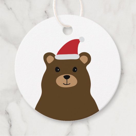 キュートサンタベアーメリークリスマスラベルホリデー フェイバータグ (正面)
