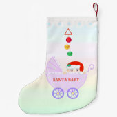 キュートサンタベビーオンパステルカラー スモールクリスマスストッキング (裏面)