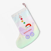 キュートサンタベビーオンパステルカラー スモールクリスマスストッキング (裏面 (吊り時))