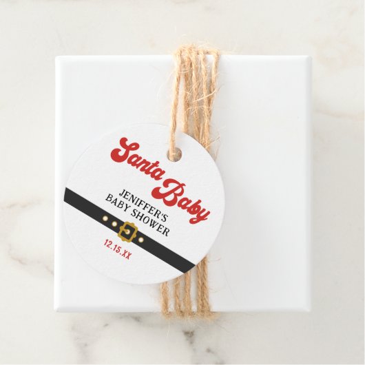 キュートサンタベビーホリデーベビーシャワー フェイバータグ (インサイチュ)