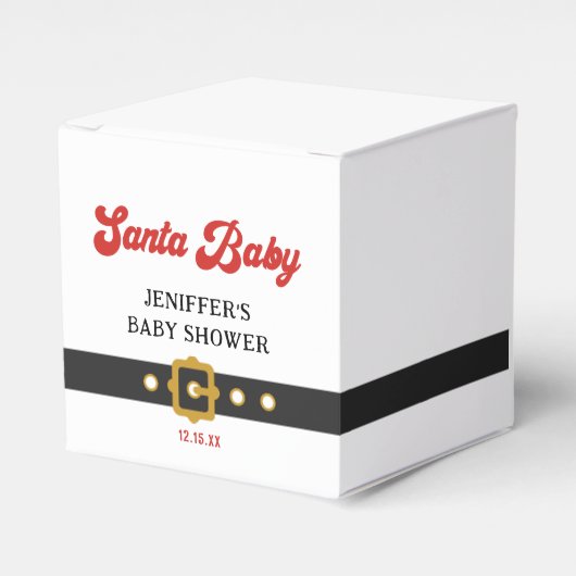 キュートサンタベビーホリデーベビーシャワー フェイバーボックス (正面サイド)