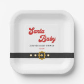 キュートサンタベビーホリデーベビーシャワー ペーパープレート (正面)
