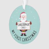 キュートサンタミー初めてのクリスマス名前をカスタムする オーナメント (正面)
