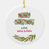 キュートサンタユニコーンホリーリースキッズ セラミックオーナメント (裏面)