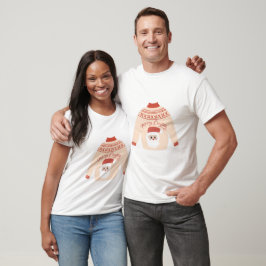 キュートサンタユニセックスホワイトクリスマスジャンパーTシャツ Tシャツ