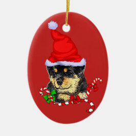 キュートサンタロットワイラーパピークリスマス セラミックオーナメント