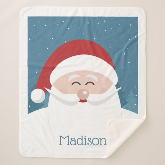 キュートサンタ名前をカスタムする毛布 シェルパブランケット (正面)