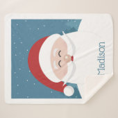 キュートサンタ名前をカスタムする毛布 シェルパブランケット (正面(横))