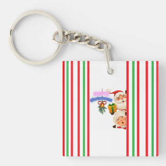 キュートサンタ＆クラウス メリークリスマス グリーティング キーホルダー