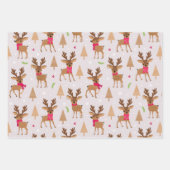 キュートサンタ&トナカイ ラッピングペーパーシート (正面3)