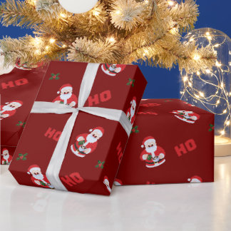 キュートサンタ HO HO HO クリスマス ラッピングペーパー