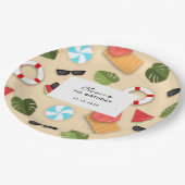 キュートサンディビーチサマーおもしろいバースデーパーティー紙 ペーパープレート (アングル)