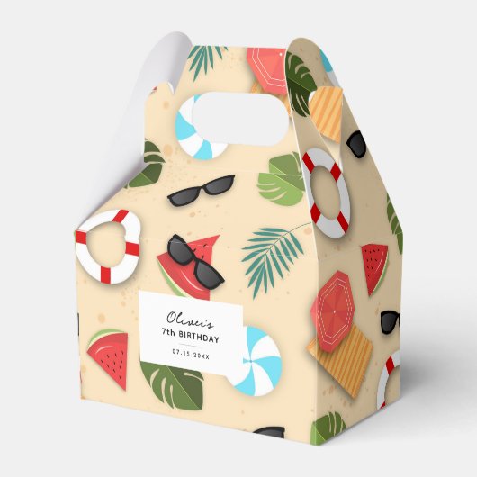 キュートサンディビーチサマーおもしろい誕生会 フェイバーボックス (正面サイド)