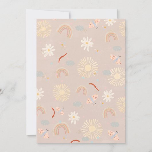 キュートサンピンク誕生日 招待状 (裏面)