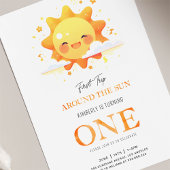 キュートサンファーストのまわりにトリップザサンファースト誕生日 招待状