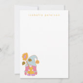 キュートサンフラワー格言パステパーソナライズされたルネーム  ノートカード (正面)