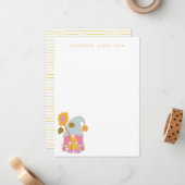 キュートサンフラワー格言パステパーソナライズされたルネーム  ノートカード (正面/裏面インサイチュ)