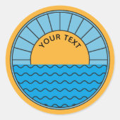 キュートサン海ウェーブズサンライズビーチ ラウンドシール (正面)