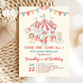 キュートサーカスアニマルカーニバル誕生日招待状 招待状