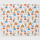 キュートサーカスアニマルラッピング紙 ラッピングペーパー (フラット)