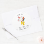 キュートサーカスエレファントパーティーお願い ラウンドシール (封筒)