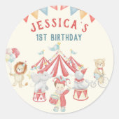 キュートサーカスカーニバルショーバースデーパーティー ラウンドシール (正面)