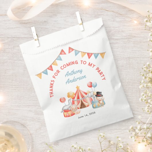 キュートサーカスカーニバルフィエスタ1stバースデーサンキューバケーション フェイバーバッグ (クリップ留めされた状態)