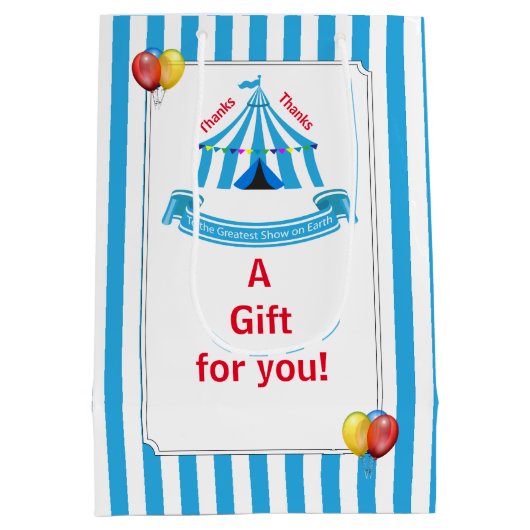 キュートサーカスバースデーパーティーありがとう ミディアムペーパーバッグ (裏面)