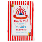 キュートサーカスバースデーパーティーサンキューレッド ミディアムペーパーバッグ (正面)