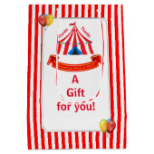 キュートサーカスバースデーパーティーサンキューレッド ミディアムペーパーバッグ (裏面)